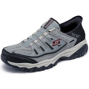 Skechers Afterburn M-pasvorm Ridgeburn handenvrije instapper voor heren, Grijs/Zwart, 42 EU