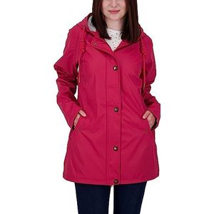 Ankerglut Friesennerz regenjas voor dames, met capuchon gevoerd, waterdicht, weerbestendig, windbreaker, overgangsjas #Aheaven regenjas, rood, 36