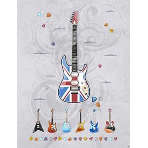 Vilber Kids Guitars tapijt, vinyl, meerkleurig, 153 x 200 x 0,2 cm