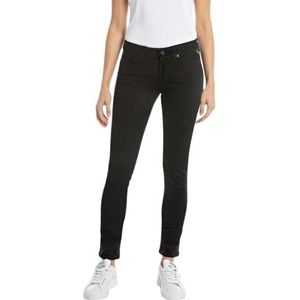 Replay Dames Skinny fit Jeans New Luz Forever Dark Collection, 098 Black, 25W x 28L