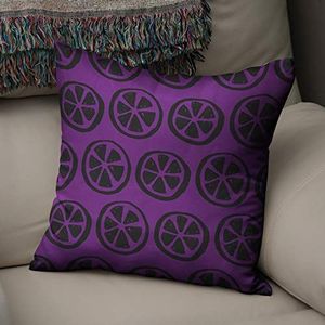 BonaMaison Decoratieve Kussensloop, Paars en zwart Kussenhoezen Bank, Zitkussen, Decoratieve Kussenhoesjes, Kussensloop; Sofa, Slaapkamer, Kantoor, Auto 50x50 Cm - Ontworpen en vervaardigd in Turkije