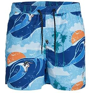 JACK & JONES Jpstfiji Jjswim AOP Pack Ly Sn Pls Zwemshorts voor heren, Blue Tint, 40 Grote maten
