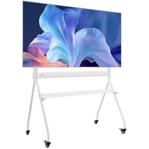 VEVOR Rollende tv-standaard, mobiele tv-kar voor 35-100 inch LED/LCD/OLED flat/gebogen tv's, draagbare monitorstandaard met wielen voor maximaal 180 lbs voor woonkamer, slaapkamer, kantoor, buiten