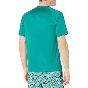 Amazon Essentials Men's Sneldrogend zwemshirt met korte mouwen (UPF 50), Blauwgroen, L
