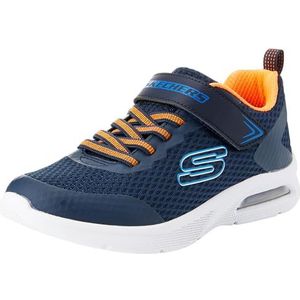 Skechers Jongens Trainers, Navy Textiel/Synthetisch/Oranje & Blauw Trim, 10.5 UK, Marine Textiel Synthetische Oranje Blauwe Trim, 28 EU