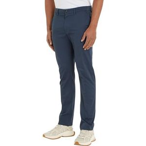 Tommy Hilfiger Heren chino Denton bedrukte structuur geweven broek, blauw (Desert Sky), 30W / 30L