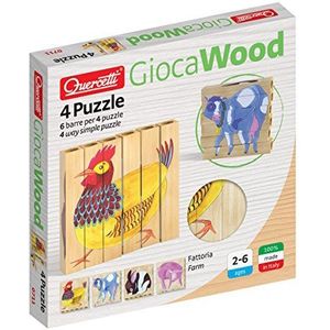 Quercetti 007112 4 Farm Wooden Puzzle