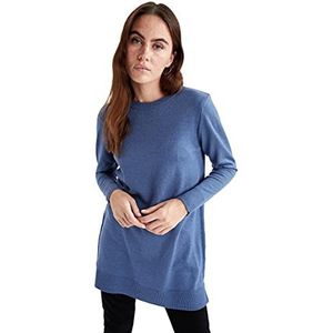 DeFacto Lange overhemden met lange mouwen tuniek overhemden (D.Blue, 3XL), donkerblauw, 3XL