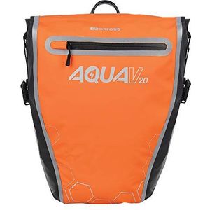 Oxford Unisex Aqua V20 20L Fietstas Waterdichte Fiets Achterbank Trunk Bag voor Fietsen Fietsen Reizen Rijden, Oranje Zwart Zilver, 20 Liter UK