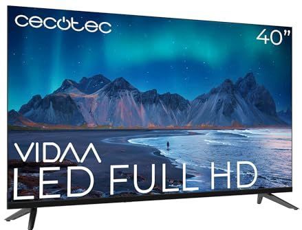 Cecotec Smart TV - LED TV van 40 Inch Resolutie Full HD - A5 Series ALF50040. Smart TV VIDAA, Dolby Audio, WiFi geïntegreerd, Chromecast, 3 HDMI en 2 USB, 16W luidsprekers
