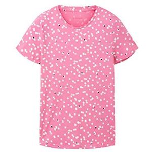 TOM TAILOR Dames T-shirt met patroon, 32648 - Roze Dot Design, M