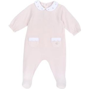 Chicco Katoenen romper met voet, pyjama voor jongens en meisjes, Lichtroze, 12 Maanden