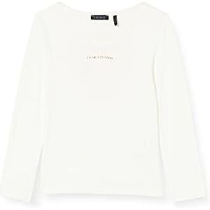 IKKS T-shirt, lange mouwen, wit met doodshoofd.