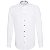 Overhemden - Wit - Slim Fit - Lange Mouwen - Opstaande Kraag