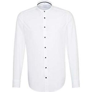 Seidensticker Heren slim lange mouwen met opstaande kraag strijkvrij businesshemd, wit (wit 1), 38