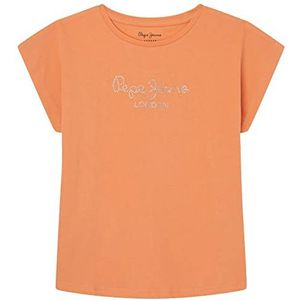 Pepe Jeans Nuria T-shirt voor meisjes, oranje (perzik), 12 Jaar