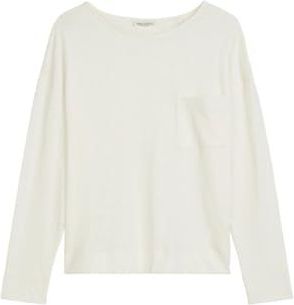 Marc O'Polo - Shirt - Wit - Lange Mouw - Normale Pasvorm