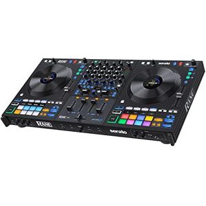 RANE FOUR DJ-controller met 4 kanalen - 8,5-inch jogwielen met displays, DJ-mixer met interne FX, Serato DJ Pro & Pitch 'n Time DJ inbegrepen