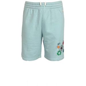 Champion Rochester 1919 Eco Future - Circular Recycled Spring Terry Graphic Bermuda Shorts, pastelblauw, XL heren SS24, pastelblauw, XL