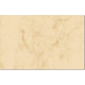 SIGEL DP744 bedrukbare visitekaartjes gemarmerd beige, 100 stuks = 10 vellen, gladde snit rondom, 85 x 55 mm