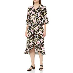 caspio Dames midijurk met bloemenprint 19227150-CA06, zwart, S, zwart, S