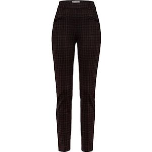 Raphaela by Brax Lillyth Chic Winter Check Jersey vrijetijdsbroek voor dames, donkerbruin, 36W x 30L
