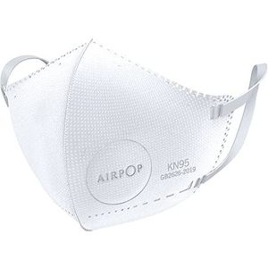 Airpop 2 Pk Wit Herbruikbaar Wasbaar Gezichtsmasker voor Kinderen, 4-Laags Mond en Neus Masker, Voorgevormde Pasvorm, Lichtgewicht Ontwerp, Mondkapje voor Kinderen Gebruik, 2 Pk Wit