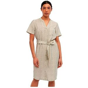 Object Dames OBJSELINE S/S Shirt Dress NOOS Jurk, Seagrass/AOP: Sandshell Dots, 40