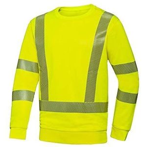BP 2134-873-0066-L slank silhouet unisex sweatshirt, lange mouwen en ronde hals, 70% polyester/30% katoen, waarschuwingsgeel, maat L