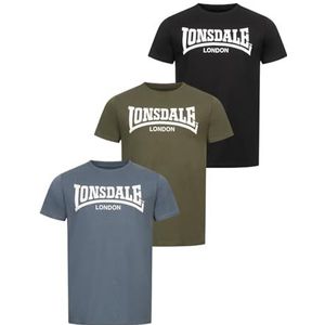 Lonsdale Heren Hinstock T-shirt, zwart/groen/blauw, XXL