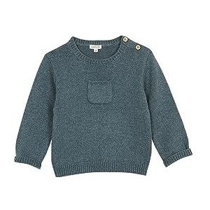 Gocco Pullover met schouderopening, Petrol licht melange, 12-18 Maanden