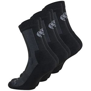 STARK SOUL Merino sokken, dames en heren trekkingsokken van merinowol, (1 of 3 paar) functionele sokken, 3 paar zwart, 43-46 EU