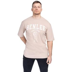 BENLEE Heren T-shirt oversize LIEDEN, zand/wit, M