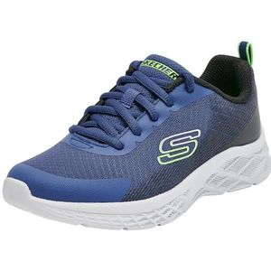 Skechers Sneakers voor jongens, Navy Textiel Synthetische Zwarte Lime Trim, 28 EU