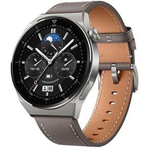 HUAWEI WATCH GT 3 Pro 46 mm smartwatch, titanium kast, saffierglas, duikmodus, lange batterijduur, draadloos opladen, hartslag- en SpO2-bewaking, Bluetooth-oproepen, bruin