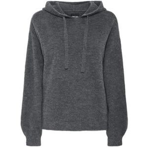 PCPIKO LS Hoodie Knit BC, dark grey melange, S