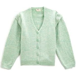 Koton Girls's Basic Gebreid Soft Touch Lange Mouwen V-hals Knoopsluiting Cardigan, groen (786), 3-4 Jaar