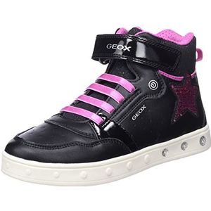 Geox J Skylin Girl A Sneakers voor meisjes, Black Fuchsia, 24 EU