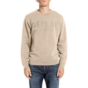Replay Heren sweatshirt regular fit met ronde hals, 803 Light Taupe, XL