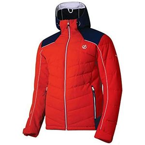 Dare2b Maxim voor heren, waterdicht en ademend gewatteerd silhouet hoge loft geïsoleerde ski- & snowbard jas met afneembare sneeuwrok & piek capuchon waterdicht, vurig rood/admiraal blauw, XL