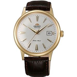 Orient Unisex volwassenen analoog automatisch horloge met leren armband FAC0003W0, goud, armband