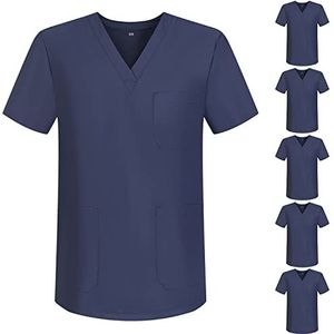 MISEMIYA - Set van 6 stuks - Sanitaire kippenuniform voor Mexico verpleegsters, grijs 68, XS