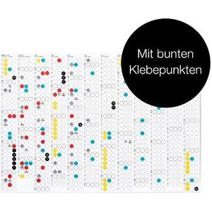 dot on jaarkalender - 2020 - bekend van""Die Höhle Der Löwen"" - met kleurrijke kleefpunten - wandplanner, designkalender, doe-het-zelf kalender