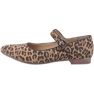 Hush Puppies Melissa - Dames Mary Jane Flat - Luipaard - Leer/Suède