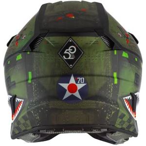 O'NEAL | MX Enduro Motocross Helm | 2 shells en 2 EPS voor extra veiligheid, ABS shell, rubberen neus bescherming | 5SRS Polyacrylite Warhawk V.22 Adult | Zwart Groen | XL