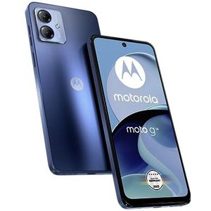 Motorola moto g14 Smartphone (6,5 inch FHD+-display, 50 MP frontcamera, 4/128 GB, 5000 mAh, Android 13) Sky Blue, incl. beschermhoes + auto-adapter [exclusief bij Amazon]