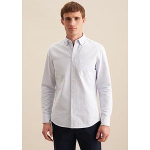 Seidensticker - Chemise - Blauw - Coupe Aansluitend