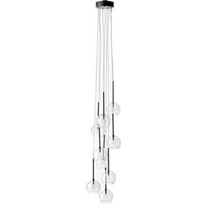 Ice Chandelier SR6 hanglamp, 9 x 10 W, 230 V, inclusief transformator, zwart, 40 x 40 x 175 cm
