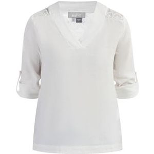 Jika Dames blouse shirt met kant 10127194-JI01, wit, XXL, wit, XXL