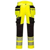 Portwest DX442 DX4-Hi-Vis Broek met Afneembare Holsterzakken, Normaal, Grootte 33, Geel/Zwart